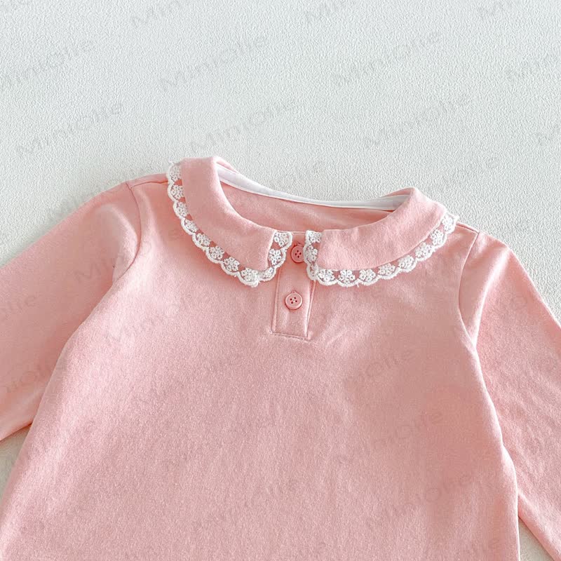 Langarmshirt mit Lace und Peter-Pan-Kragen für Baby und Kleinkind - image 11