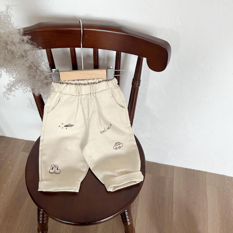 Baby oder -hemd mit Gestickt Hose und Cartoon-Motiven  - Beige Hose - 3-4J - image 3