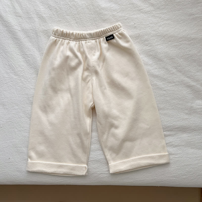 Baby und Kleinkind -Loungewear- Hose , Einfarbig/ Streifen , mit umgeschlagenem Saum - Beige - 2-3J - image 2