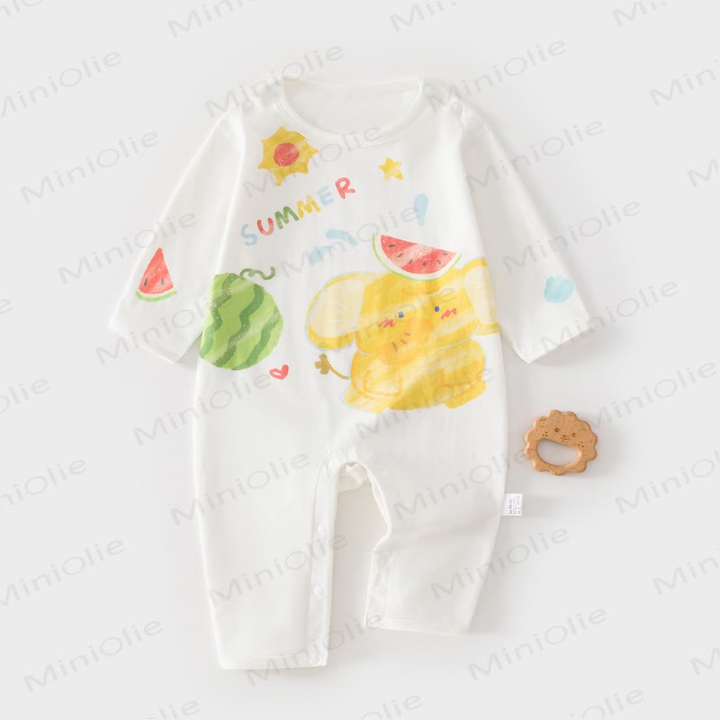 Baby Strampler mit Aquarell- Tier - Elefant - 2-3J - image 2