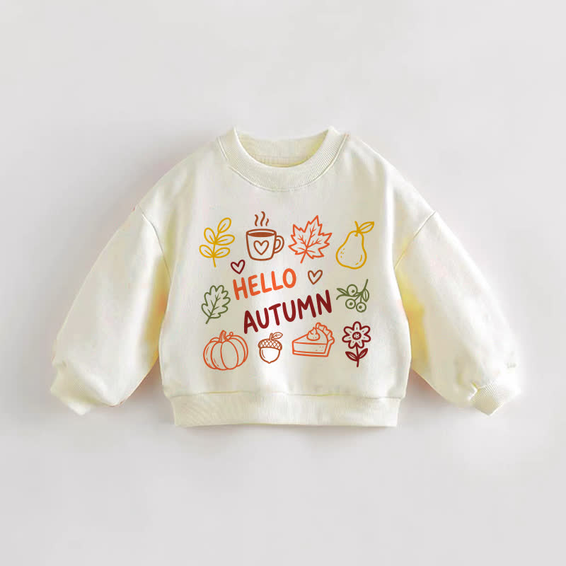 HELLO AUTUMN Baby Kleinkind Creme Sweatshirt - Creme - 3-5J - image 1