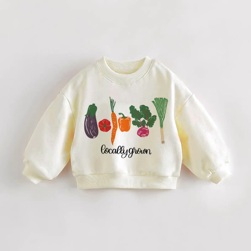 Baby und Kleinkind Sweatshirt mit Gemüsecreme-Motiv aus LOCALLY GROWN - Creme - 3-5J - image 1