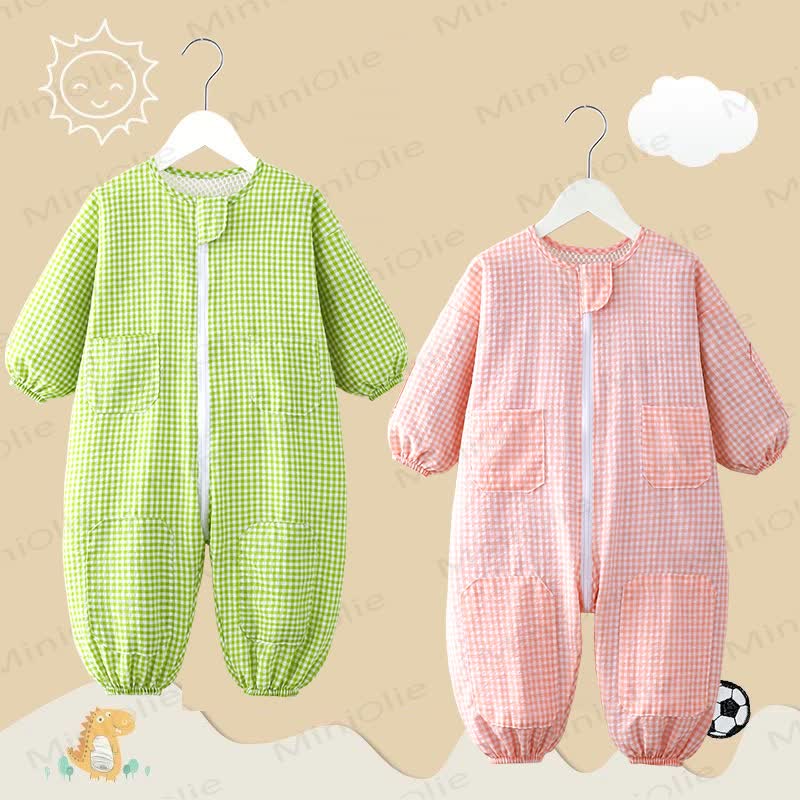Baby Gingham -Langarm- Strampler - image 1