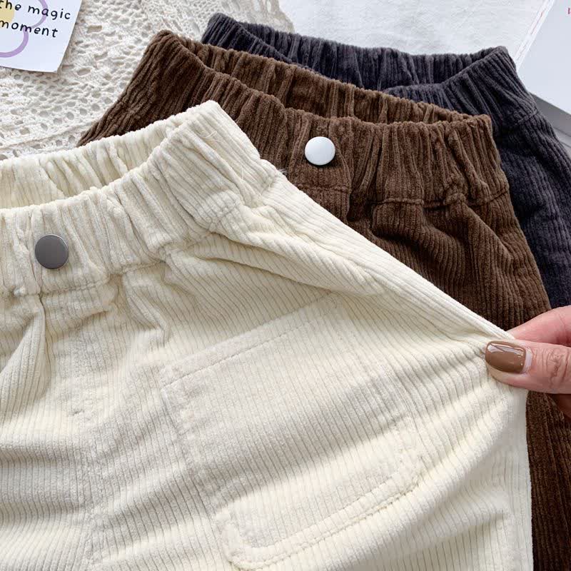 Einfarbig Vintage- Hose mit Taschen für Kleinkind - image 7