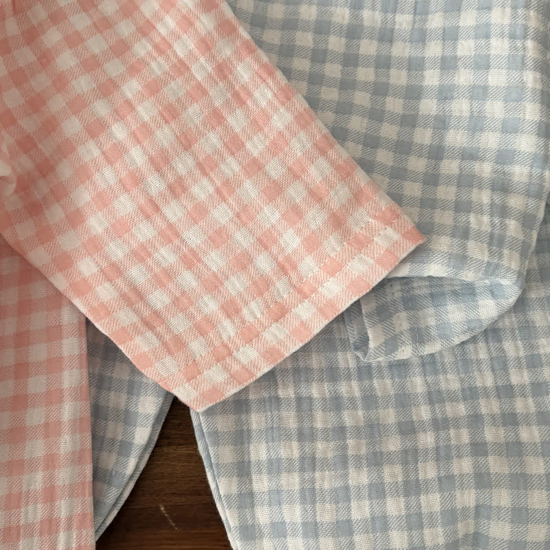 2- Gingham Lounge-Pyjama Set mit Tiermuster und Vichy-Karo für Kleinkind - image 9