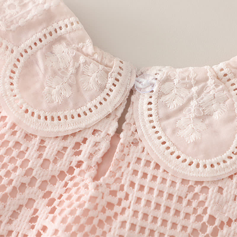 Zweiteiliges Set für Baby und Babys: Ärmelloses Spitze und Shorts aus Lace mit Tasche - image 6