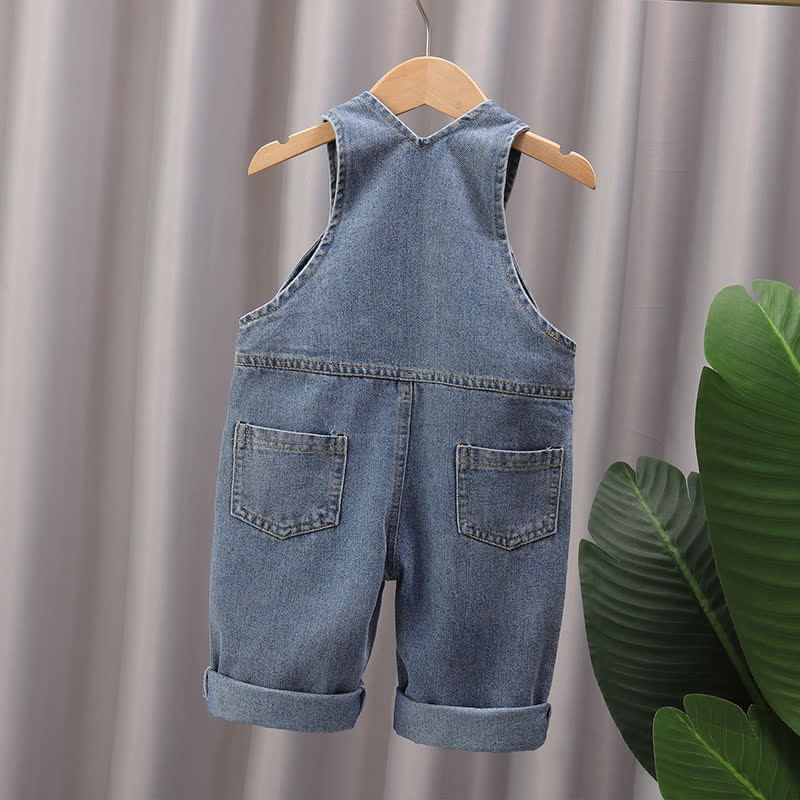 Overalls aus Denim mit Bärentasche und hochgekrempeltem Saum für Bär , Baby - image 3