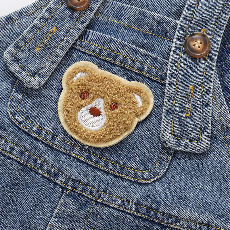 Overalls aus Denim mit Bärentasche und hochgekrempeltem Saum für Bär , Baby - image 5