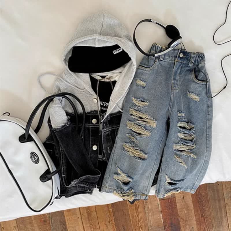 Blau zerrissene Denim für Kleinkind-Jungen - image 3