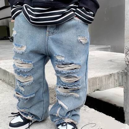 Blau zerrissene Denim für Kleinkind-Jungen - Blau - 8-9J - image 1