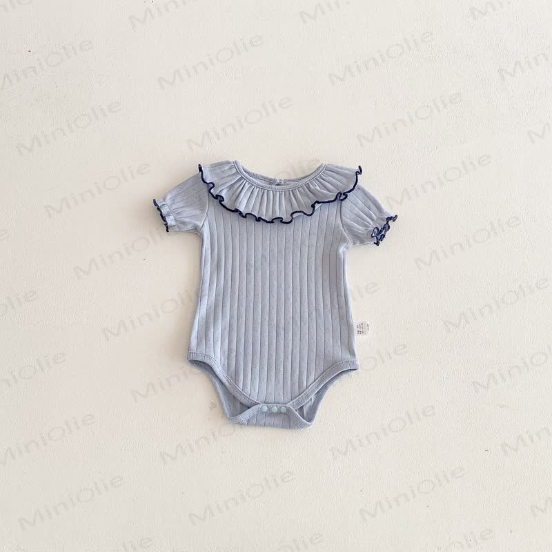 Baby Bodysuit mit Gerippt und Rüschenkragen - Blau - 18-24M - image 12
