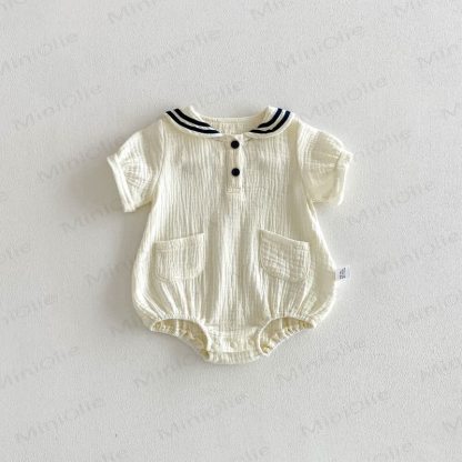Baby Bodysuit mit nautischem Kragen und Tasche - Beige - 18-24M - image 11