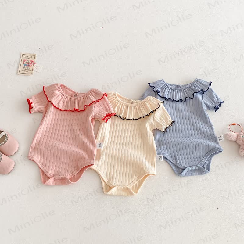 Baby Bodysuit mit Gerippt und Rüschenkragen - image 2