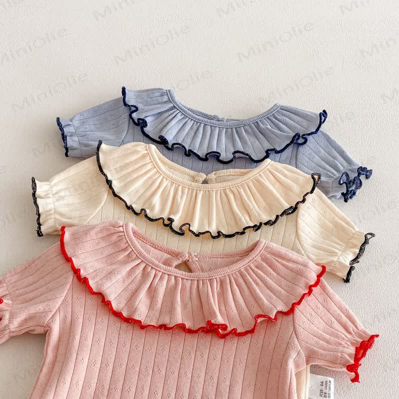 Baby Bodysuit mit Gerippt und Rüschenkragen - image 4