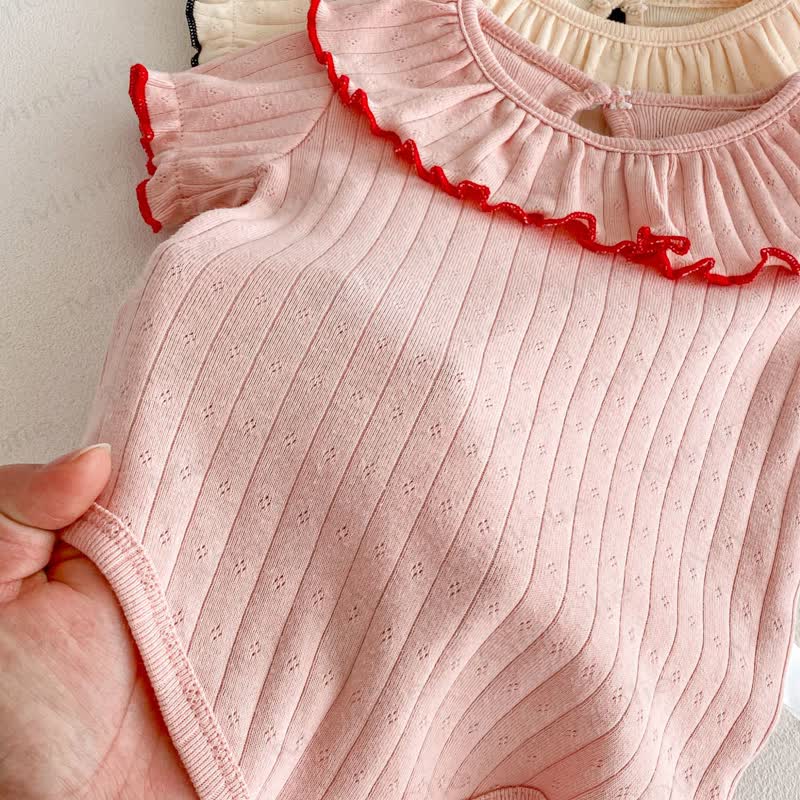 Baby Bodysuit mit Gerippt und Rüschenkragen - image 6