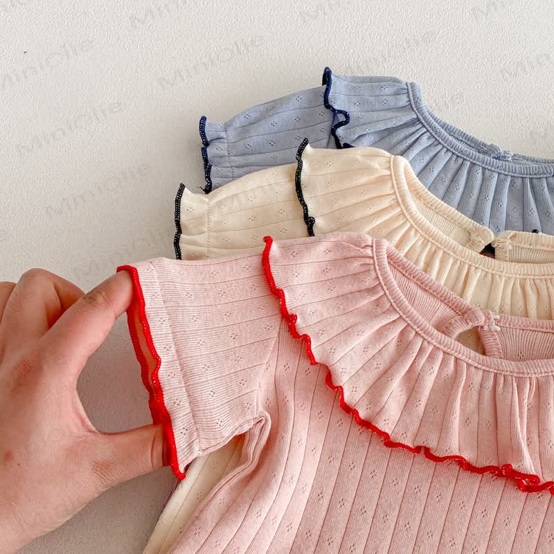 Baby Bodysuit mit Gerippt und Rüschenkragen - image 5
