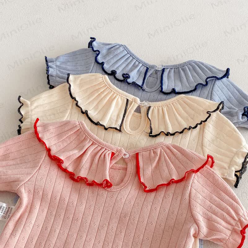 Baby Bodysuit mit Gerippt und Rüschenkragen - image 7