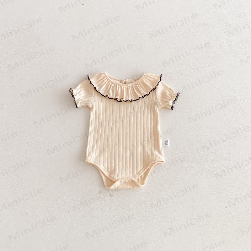 Baby Bodysuit mit Gerippt und Rüschenkragen - Beige - 18-24M - image 9