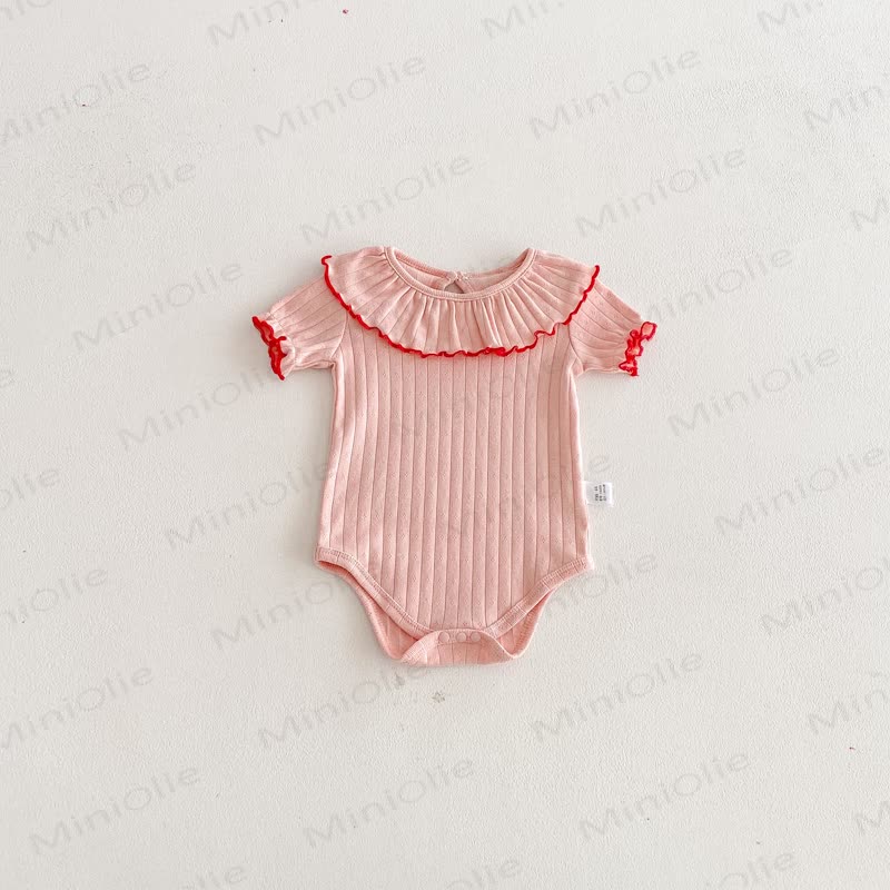 Baby Bodysuit mit Gerippt und Rüschenkragen - Rosa - 18-24M - image 14