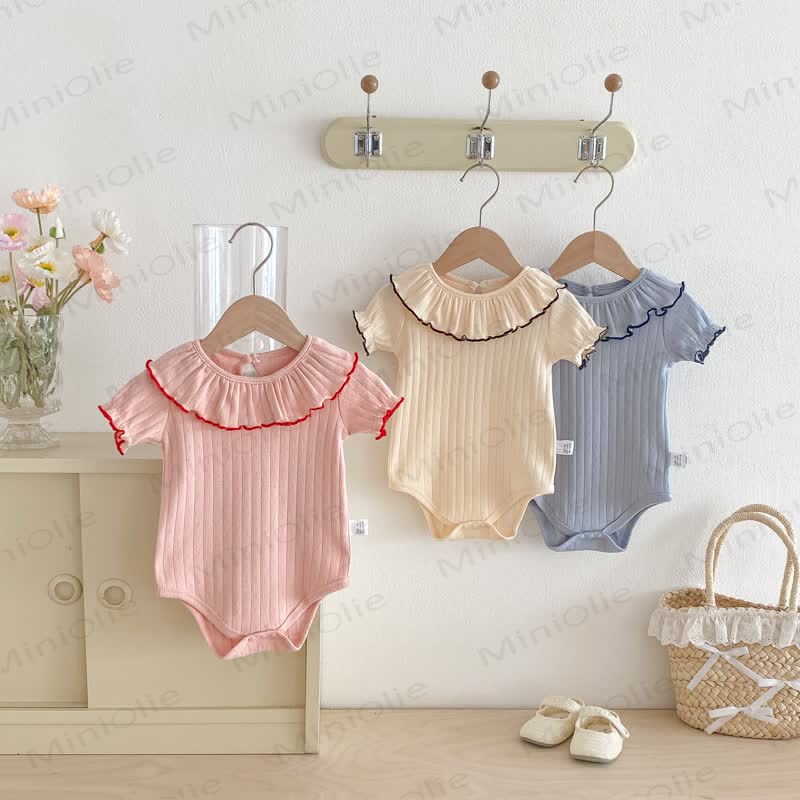 Baby Bodysuit mit Gerippt und Rüschenkragen - image 3