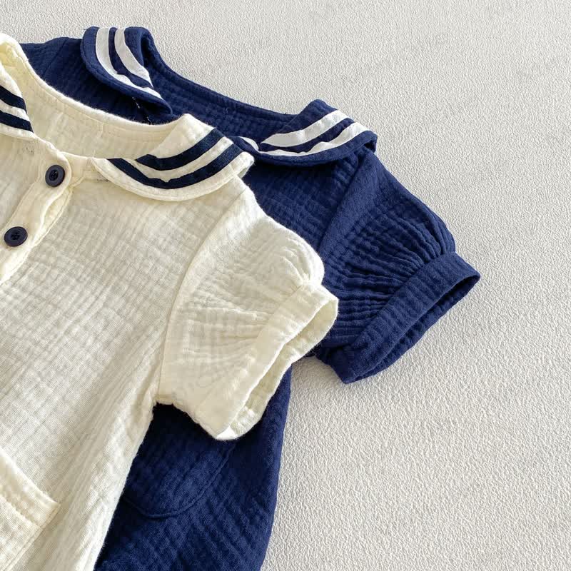 Baby Bodysuit mit nautischem Kragen und Tasche - image 8