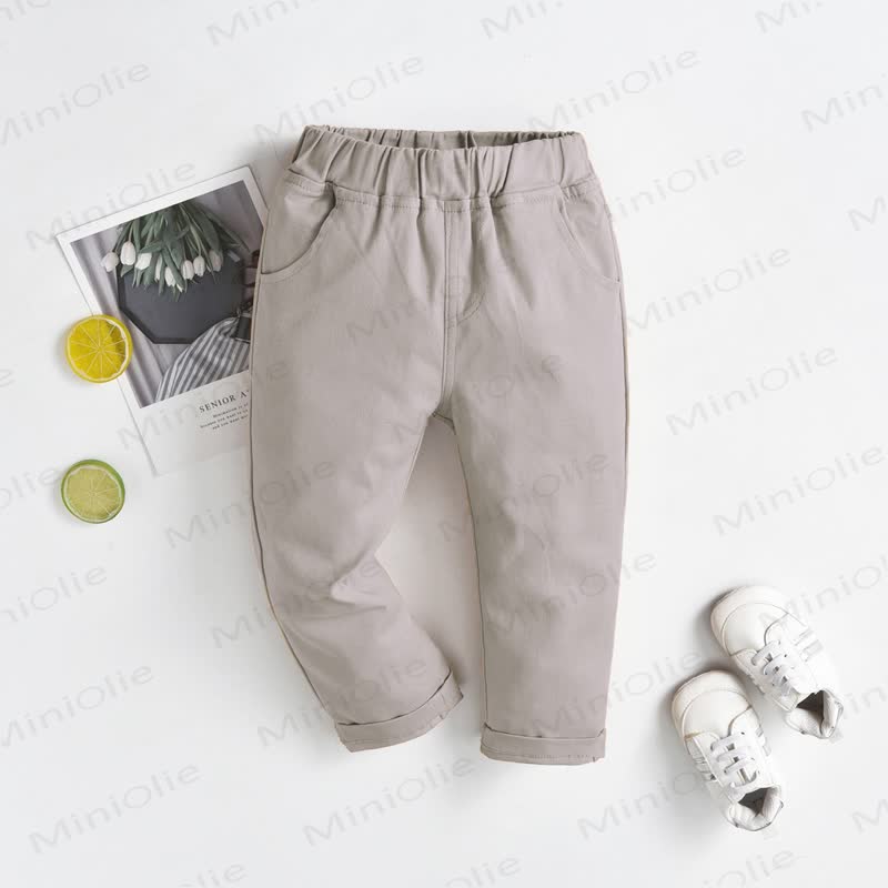 Baby Kleinkind -Jungen Einfarbig Hose - Hellkhaki - 8-9J - image 12