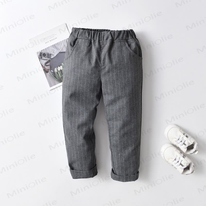 Baby Kleinkind -Jungen Einfarbig Hose - Grauer Streifen - 8-9J - image 14