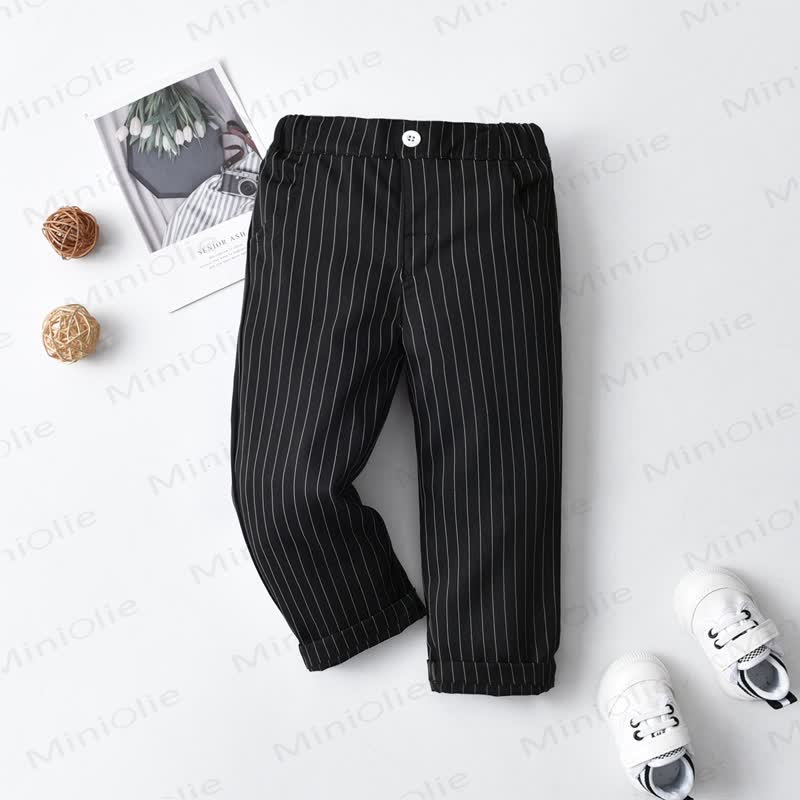 Baby Kleinkind -Jungen Einfarbig Hose - Schwarz dünner Streifen - 8-9J - image 15