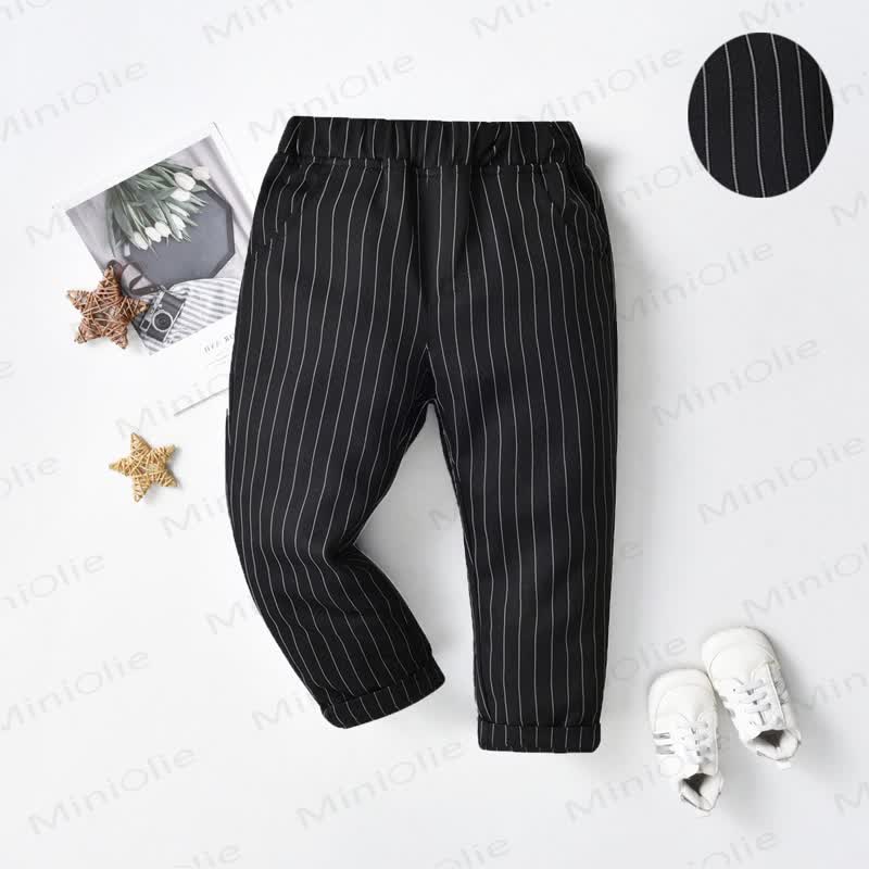 Baby Kleinkind -Jungen Einfarbig Hose - Schwarz Streifen - 8-9J - image 16