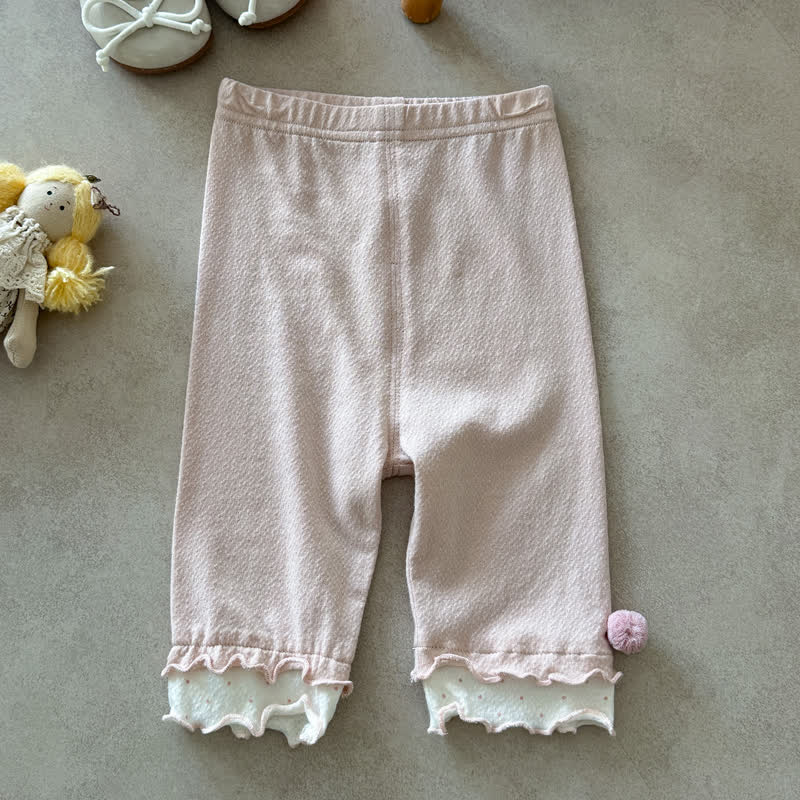 Gamaschen mit Punktmuster und Rüschensaum für Baby und Kleinkind - Rosa - 2-3J - image 3