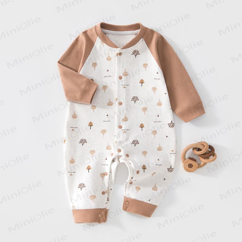 Baby Baumwoll Strampler mit langen Ärmeln - Brauner Wald - 18-24M - image 2