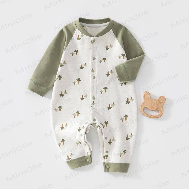 Baby Baumwoll Strampler mit langen Ärmeln - Grüner Baum - 18-24M - image 3