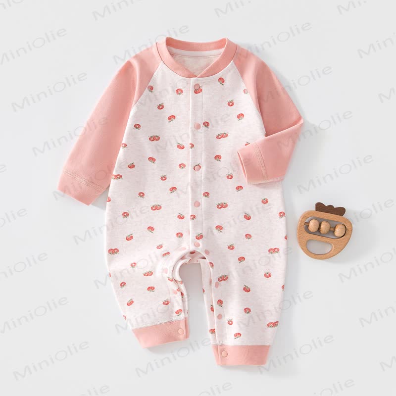 Baby Baumwoll Strampler mit langen Ärmeln - Rosa Tomate - 18-24M - image 7