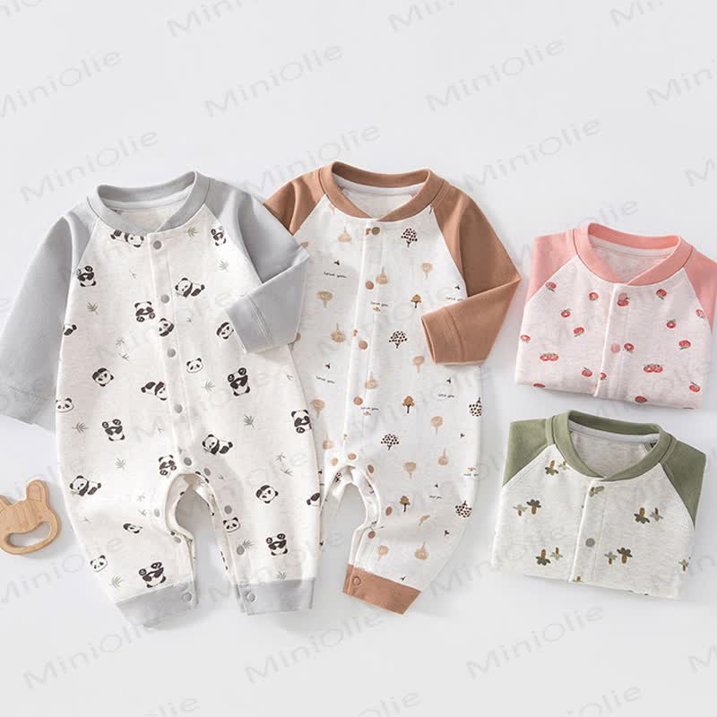 Baby Baumwoll Strampler mit langen Ärmeln - image 1