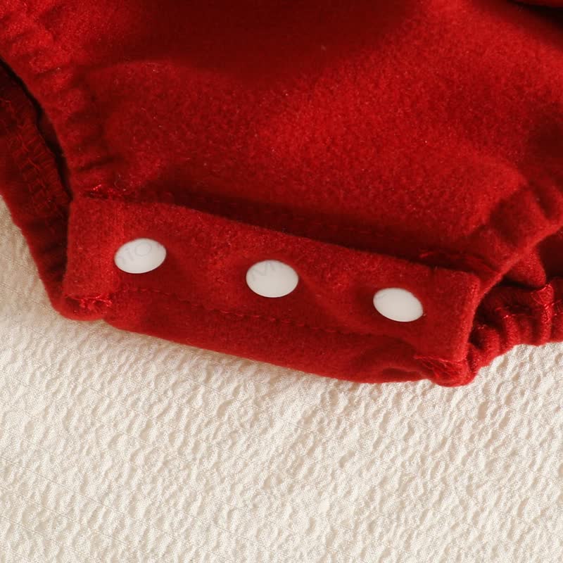 Baby Mädchen-Body aus Samt mit Spitze, Lace und Pompons - image 8