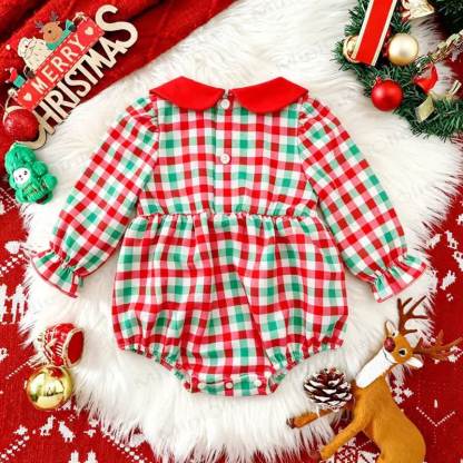 Baby Weihnachten mit Gingham und Bodysuit - image 2