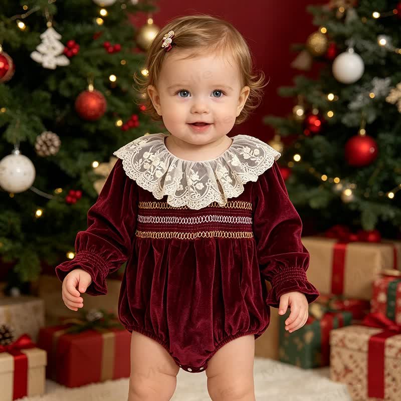 Baby Bodysuit aus Samt mit Lace - image 15