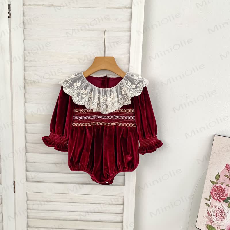 Baby Bodysuit aus Samt mit Lace - image 3