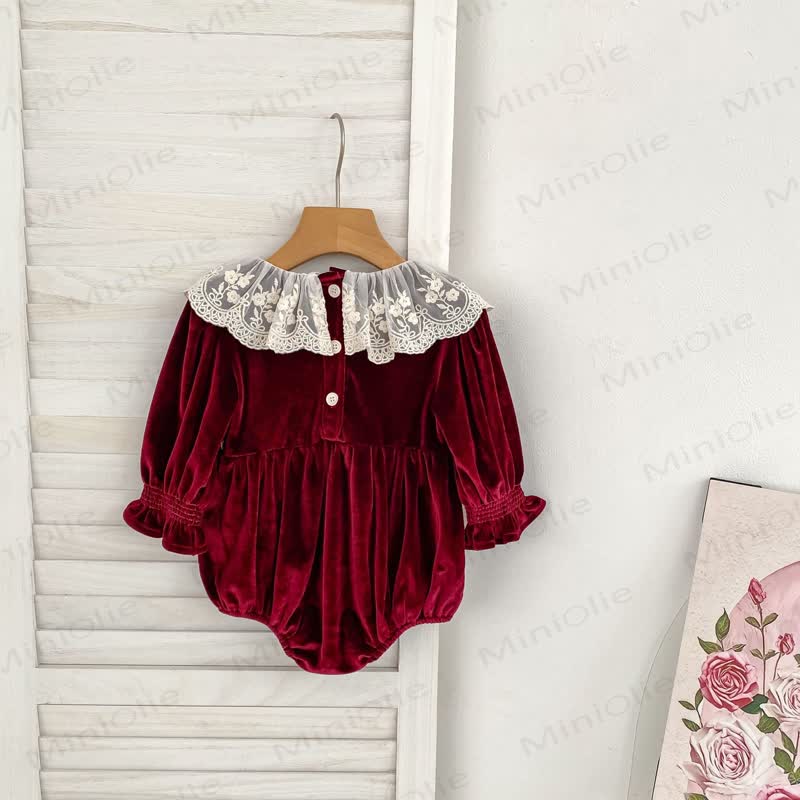 Baby Bodysuit aus Samt mit Lace - image 4
