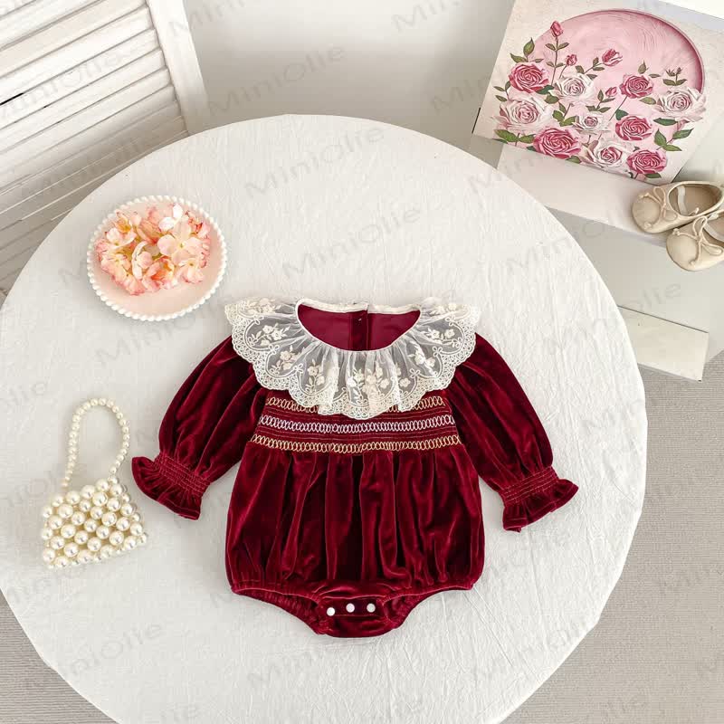 Baby Bodysuit aus Samt mit Lace - image 5