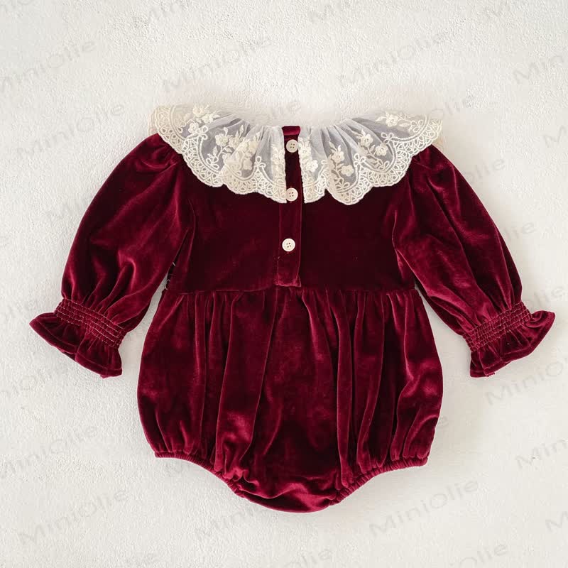 Baby Bodysuit aus Samt mit Lace - image 2