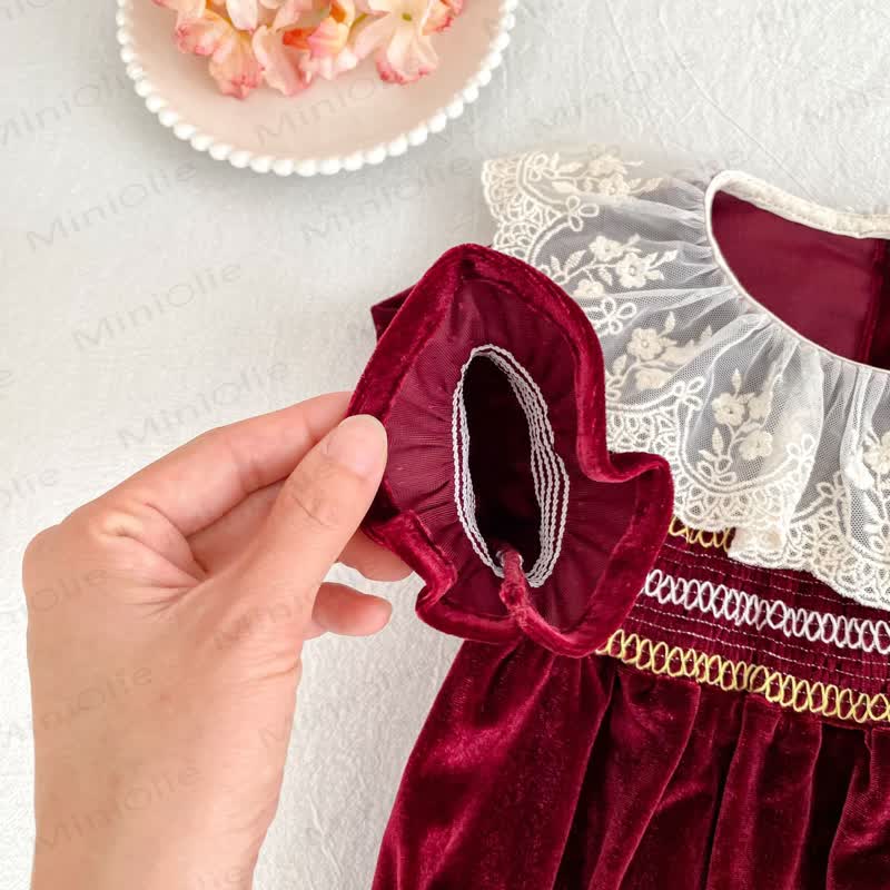 Baby Bodysuit aus Samt mit Lace - image 11