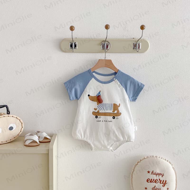 HAVE A FUN DAY! Baby Skateboard-Welpen Bodysuit - Blau - 18-24M - image 1