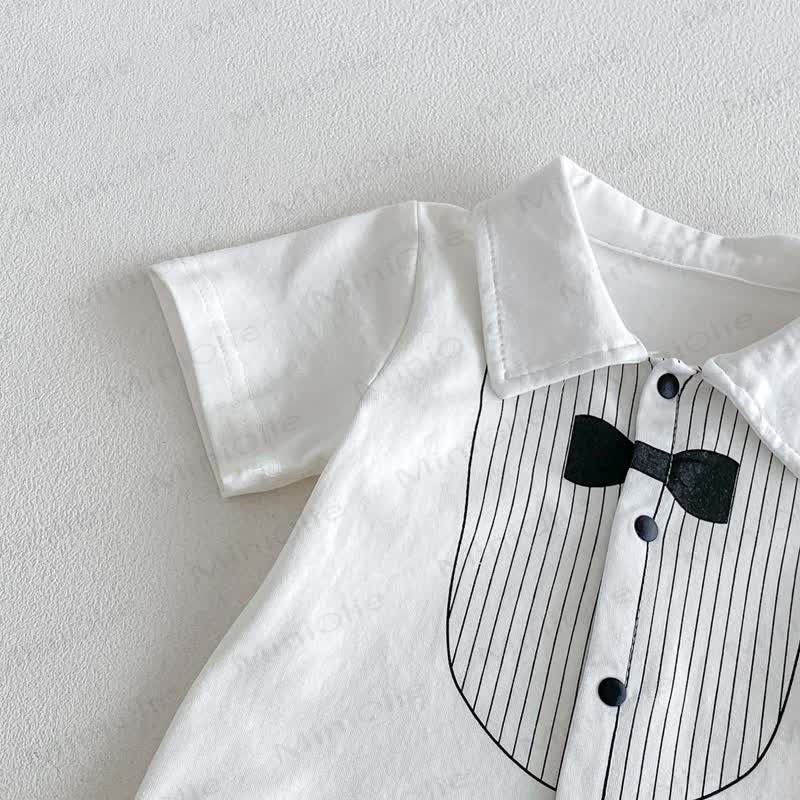Baby Bodysuit mit Smoking-Print und kurzen Ärmeln - image 5