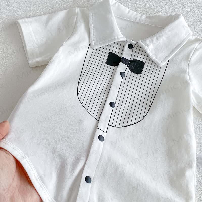 Baby Bodysuit mit Smoking-Print und kurzen Ärmeln - image 6