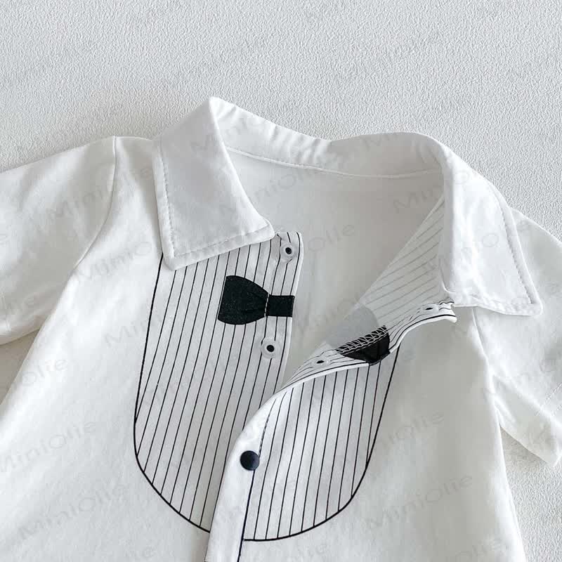 Baby Bodysuit mit Smoking-Print und kurzen Ärmeln - image 7