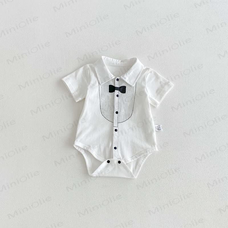 Baby Bodysuit mit Smoking-Print und kurzen Ärmeln - image 3