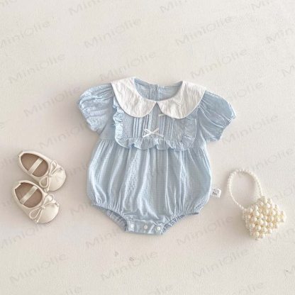 Baby Bodysuit mit Peter-Pan-Kragen - Blau - 18-24M - image 1