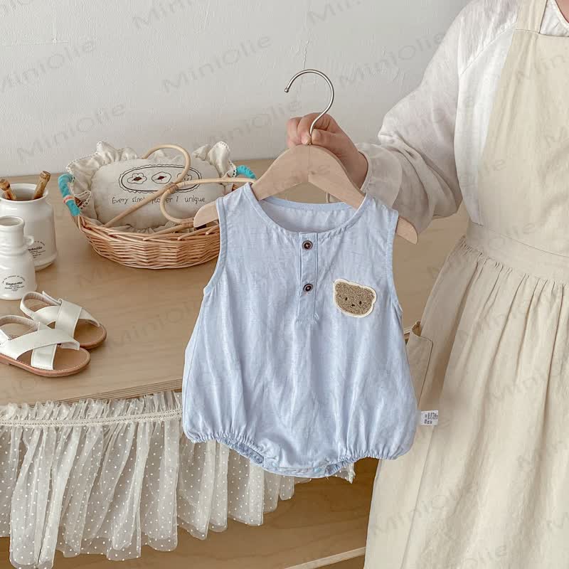 Ärmelloser Baby Bodysuit mit Bär - image 10