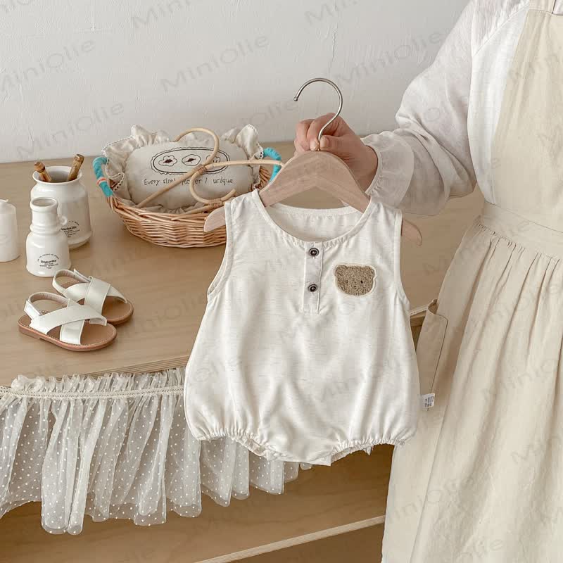 Ärmelloser Baby Bodysuit mit Bär - image 6